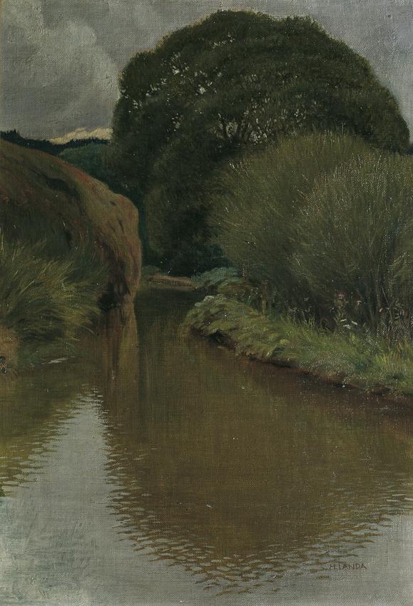 Hubert Landa, An der Thaya, 1916/1917, Öl auf Leinwand auf Karton, 60 x 42 cm, Belvedere, Wien,…