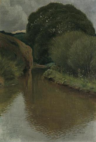 Hubert Landa, An der Thaya, 1916/1917, Öl auf Leinwand auf Karton, 60 x 42 cm, Belvedere, Wien,…