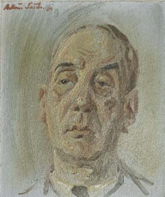 Arthur Sühs, Prof. Dr. Franz Walliser, 1951, Fresko, Mörtel auf Faserplatte, 40 x 34 cm, Belved…