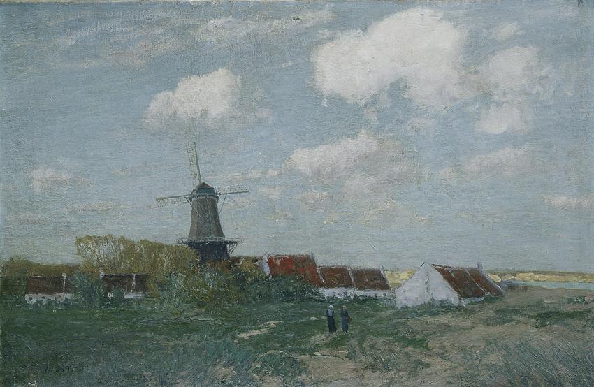 Alfred Zoff, Dorf auf der Düne, um 1903/1904, Öl auf Leinwand, 62 x 97 cm, Belvedere, Wien, Inv…
