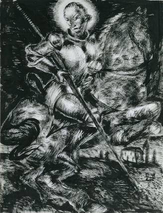 Emil Witasek, Hl. Georg, 1923, Feder, Pinsel, Tusche auf Papier, 59,5 x 45,5 cm, Belvedere, Wie…