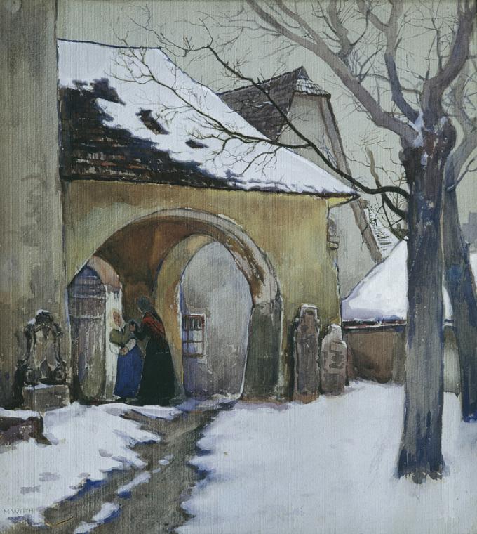Maria Weith, Aus Eisenstadt, undatiert, Aquarell auf Papier, 44 x 39 cm, Belvedere, Wien, Inv.-…