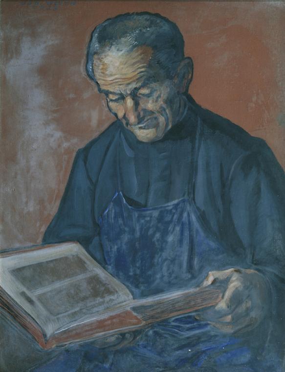 Udo Weith, Der alte Gärtner, 1933, Tempera auf Pressplatte, 66 x 51 cm, Belvedere, Wien, Inv.-N ...