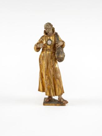 Heiliger Felix von Cantalice, um 1750, Holz, farbig gefasst und vergoldet, 46,5 cm, Belvedere, …