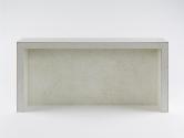 Anita Leisz, Ohne Titel, 2014, Grundierspann, Schrauben, Zinn, 1/2: 40 × 85 × 17 cm, Belvedere,…
