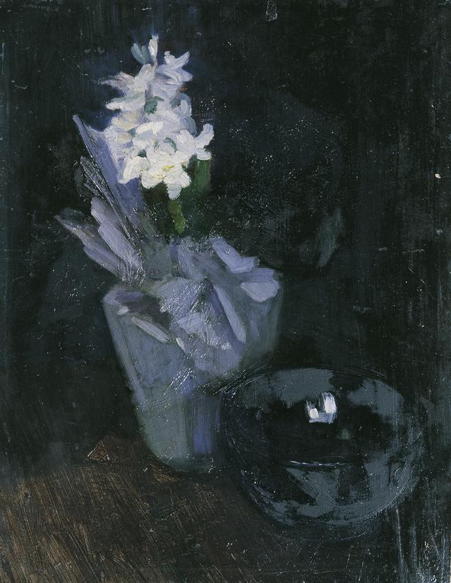 Karoline Kubin, Hyacinthe, Öl auf Karton, 41 x 32,5 cm, Belvedere, Wien, Inv.-Nr. 4538