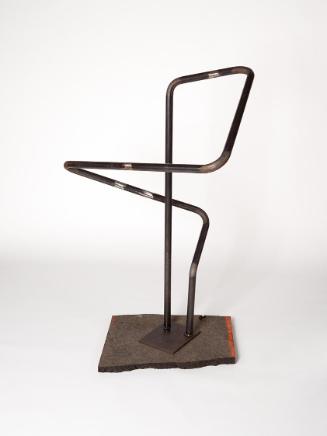 Sonia Leimer, Platzhalter, 2012, Asphalt, Stahlrohr, 137 × 88 × 85 cm, Belvedere, Wien, Inv.-Nr…