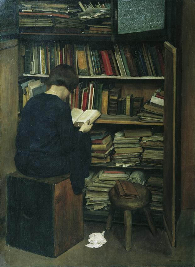 Friedrich Frotzel, Der alte Bücherkasten, 1929, Öl auf Leinwand, 79,5 x 58,5 cm, Belvedere, Wie…