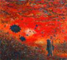 Gunter Damisch, Der Wanderer, 1991, Öl auf Leinwand, 180 × 200 × 6 cm, Schenkung Sammlung Plone…