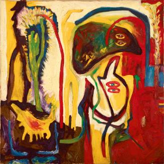 Gunter Damisch, Ohne Titel, 1982, Öl auf Leinwand, 125 × 125 cm, Schenkung Sammlung Ploner, Bel…