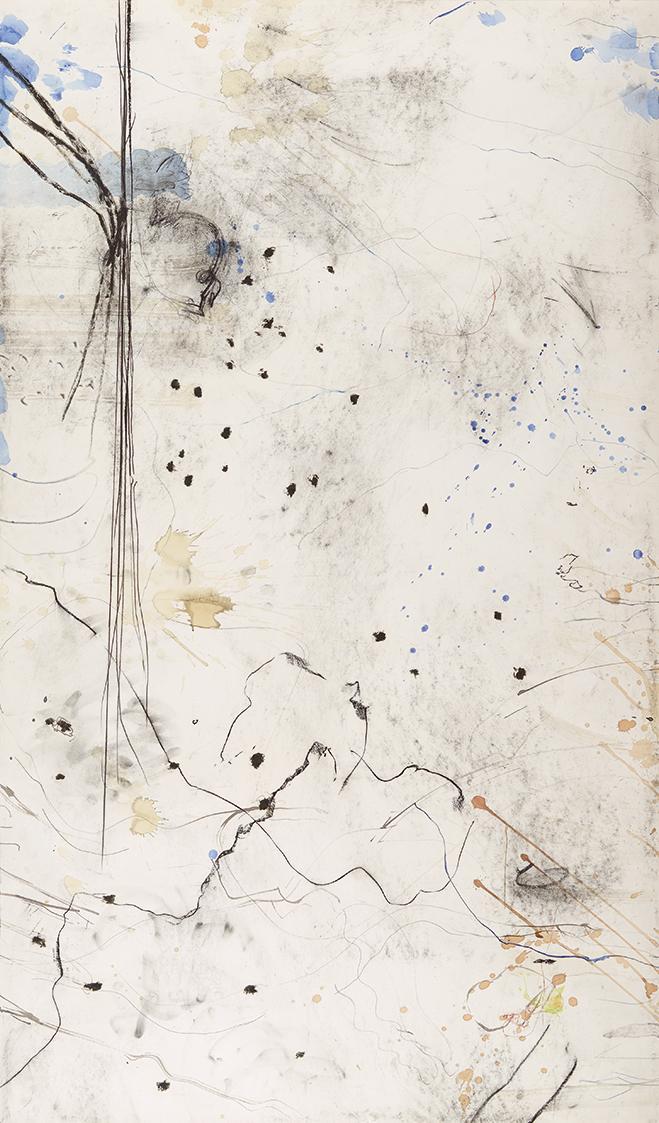 Hubert Scheibl, Ohne Titel, 2004, Mischtechnik auf Papier, 166 × 99 cm, Schenkung Sammlung Plon…