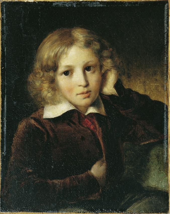 Josef Bayer, Knabenbildnis, 1829, Öl auf Leinwand auf Karton, 19 x 15,5 cm, Belvedere, Wien, In…