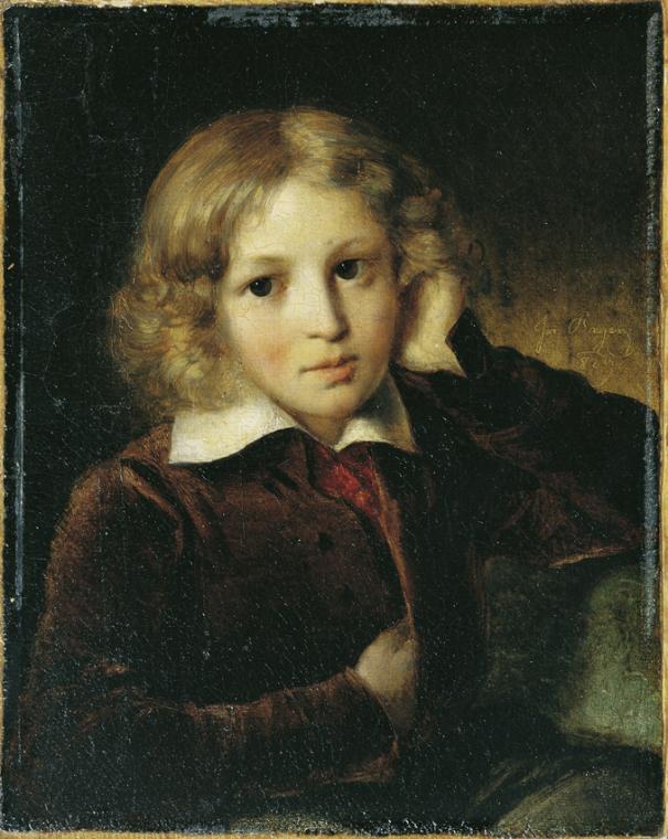 Josef Bayer, Knabenbildnis, 1829, Öl auf Leinwand auf Karton, 19 x 15,5 cm, Belvedere, Wien, In…