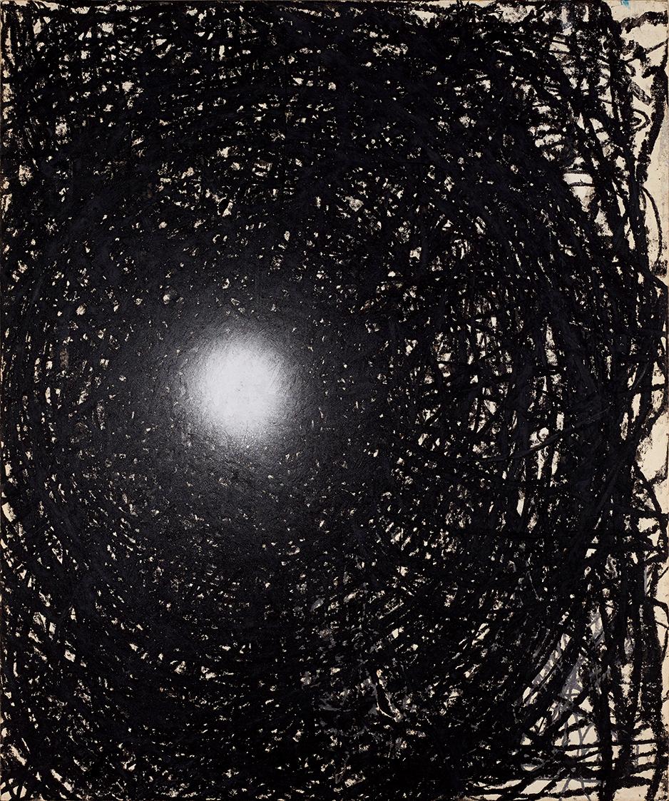 Otto Zitko, Ohne Titel, 1997, Öl auf Holz, ungerahmt: 60 × 50 × 2 cm, Schenkung Sammlung Ploner…