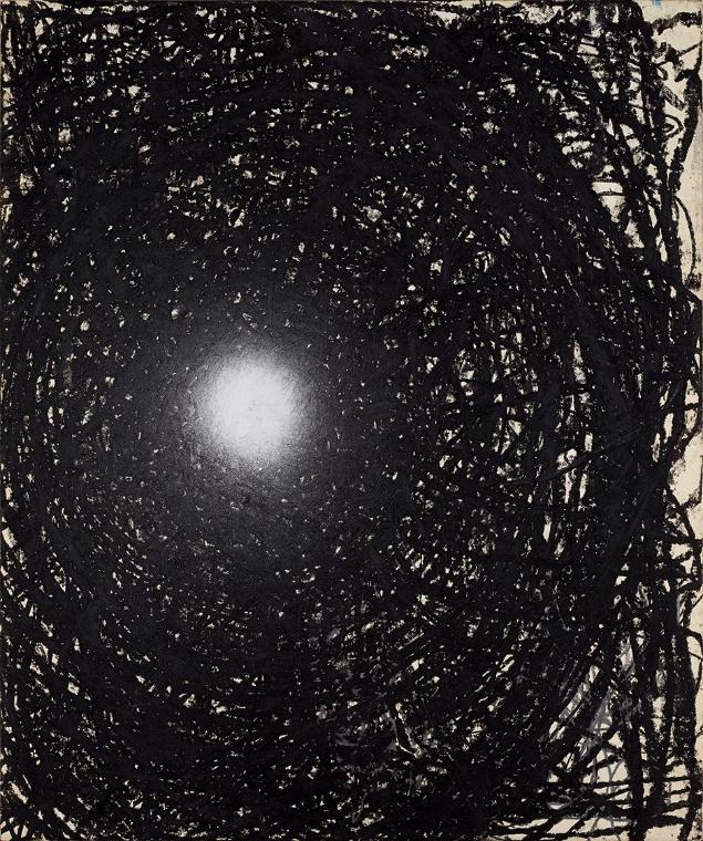 Otto Zitko, Ohne Titel, 1997, Öl auf Holz, ungerahmt: 60 × 50 × 2 cm, Schenkung Sammlung Ploner…