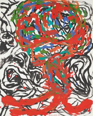 Peter Pongratz, Ohne Titel (Figur), 1993, Gouache auf Papier, 75 × 60 cm, Schenkung Sammlung Pl…
