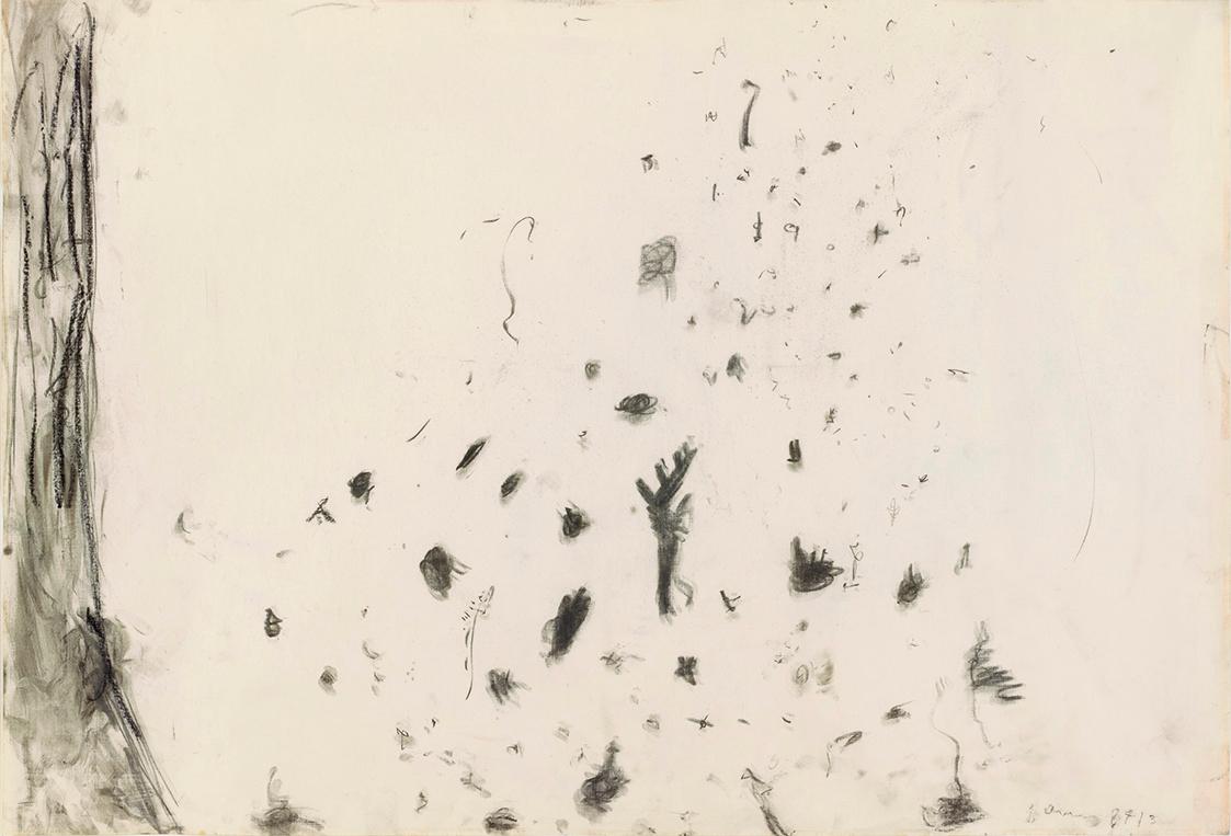 Gunter Damisch, Ohne Titel, 1987, Aquarell und Kohle auf Papier, 60 × 85 cm, Schenkung Sammlung…