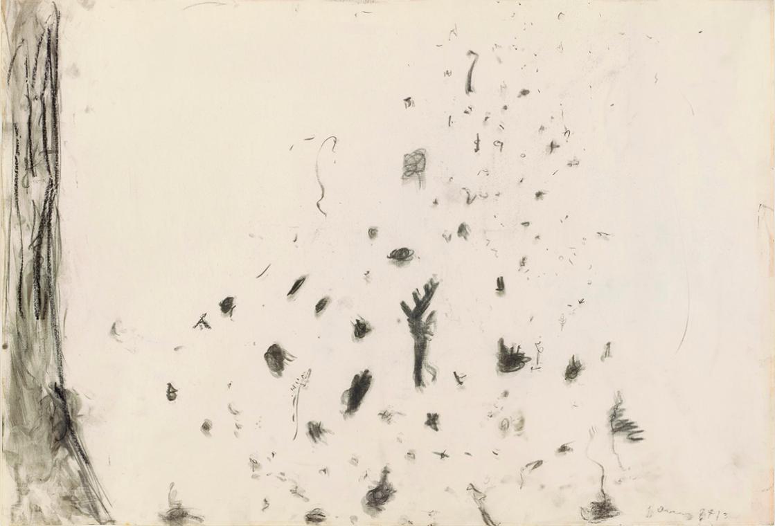Gunter Damisch, Ohne Titel, 1987, Aquarell und Kohle auf Papier, 60 × 85 cm, Schenkung Sammlung…
