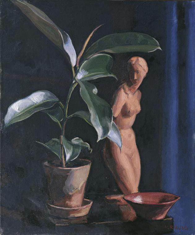 Heinrich Krause, Stillleben mit Terrakottafigur, Öl auf Leinwand, 58 x 48 cm, Belvedere, Wien, …