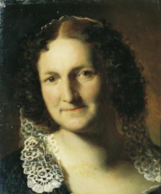 Unbekannter Künstler, Damenbildnis, um 1860, Öl auf Leinwand, 37 x 30,5 cm, Belvedere, Wien, In…