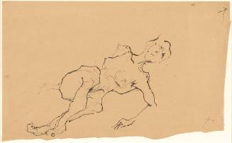 Herwig Zens, Liegender Akt, 1963, Filzschreiber auf Packpapier, 30 × 48 cm, Schenkung Sammlung …