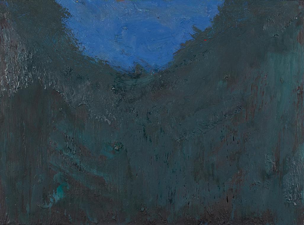 Otto Zitko, Mondlandschaft, 1983, Öl auf Karton, 27 × 37 cm, Schenkung Sammlung Ploner, Belvede…