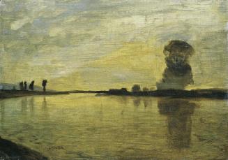 Hubert Landa, Donaulandschaft, um 1895, Öl auf Leinwand auf Karton, 26 x 37 cm, Belvedere, Wien…