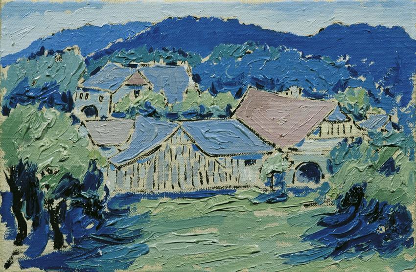Wolfgang Erbens, Großram bei Emmersdorf, 1977, Öl auf Leinwand, 27 x 41 cm, Artothek des Bundes…