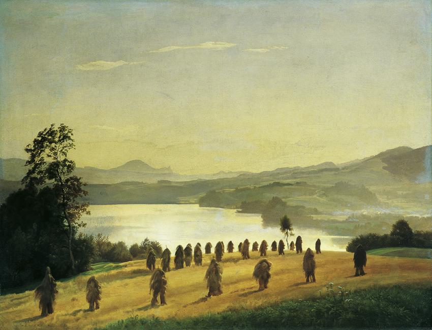 Leo Frank, Kornmandln am Mondsee, 1940, Öl auf Leinwand, 38,7 x 64 cm, Belvedere, Wien, Inv.-Nr…