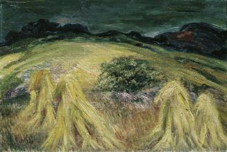 Anton Sebela, Kornpuppen auf dem Erntefeld, 1948, Öl auf Leinwand, 36 x 54 cm, Belvedere, Wien,…