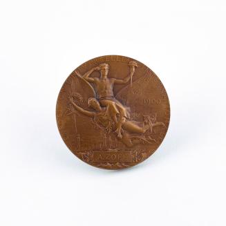 Jules-Clément Chaplain, Medaille Exposition Universelle 1900, 1900, Medaille und Schatulle, 6,4…