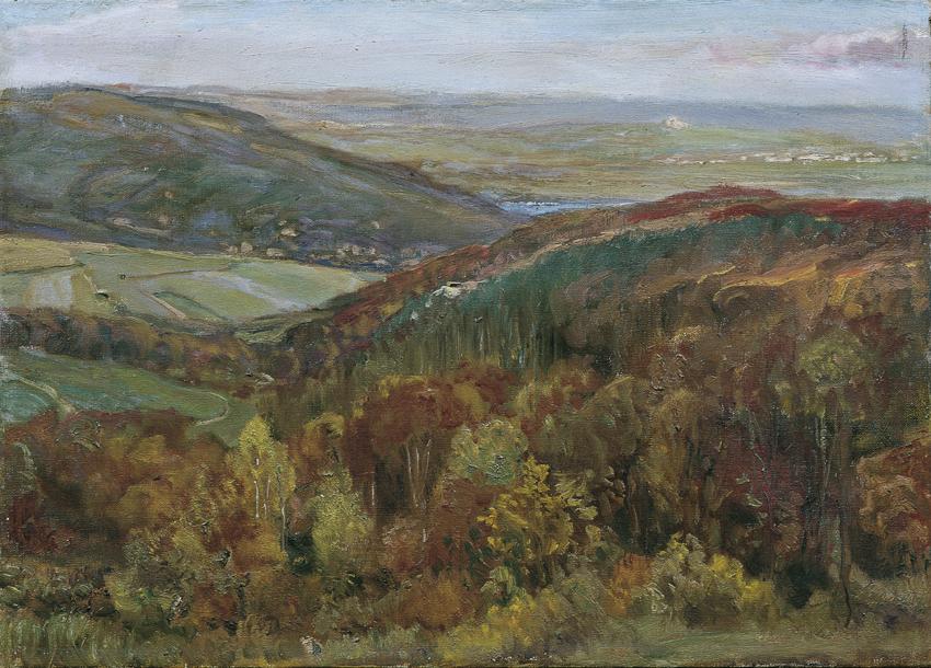 Ludwig Karl Strauch, Herbst am Kahlenberg, undatiert, Öl auf Leinwand, 38 x 53 cm, Belvedere, W…