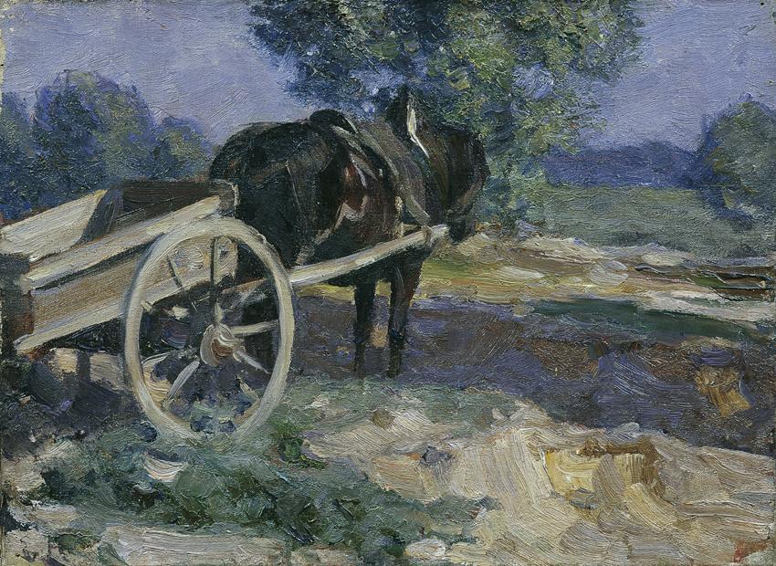 Emanuel Franz Hegenbarth, Der Karrengaul, undatiert, Öl auf Leinwand, 39,5 x 54 cm, Belvedere, …