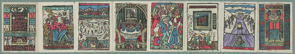 Franz von Zülow, Monatsheft Februar 1910, 1910, Druck, handkoloriert, geschlossen: 23,5 × 17,2 …