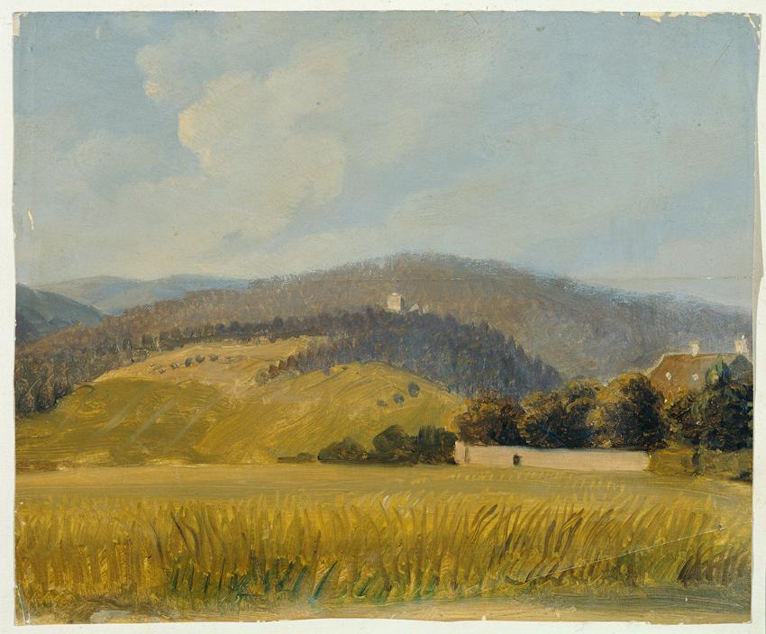 Johann Peter Krafft, Landschaft bei Baden, vor 1835, Öl auf Leinwand, 18 x 21,3 cm, Belvedere, …