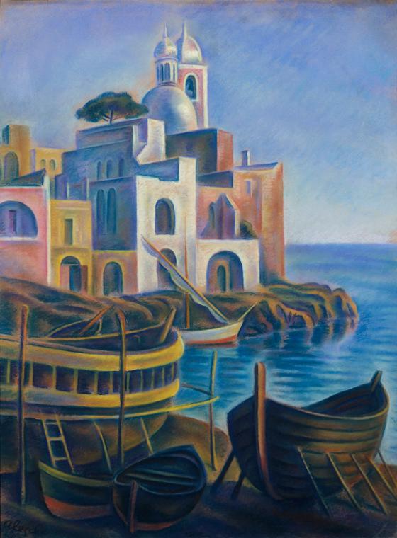 Theodor Allesch-Alescha, Torre del Greco, 1959-1960, Pastell auf Papier, 71 x 53,5 cm, Belveder ...