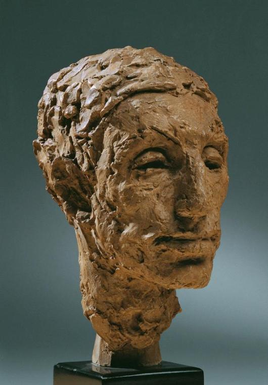 Hermann Haller, Alfred Flechtheim, 1921, Terracotta auf lackiertem Holzsockel, H: 24,5 cm, Belv…