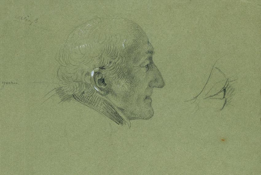 Johann Peter Krafft, Porträtstudie zur "Heimkehr des Landwehrmannes" (1820), vor 1820, Bleistif…