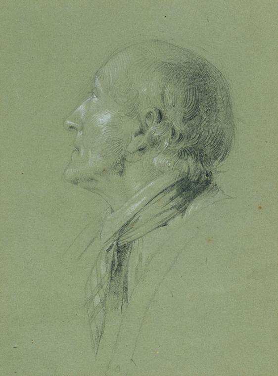 Johann Peter Krafft, Porträtstudie zur "Heimkehr des Landwehrmannes" (1817), vor 1817, Bleistif…