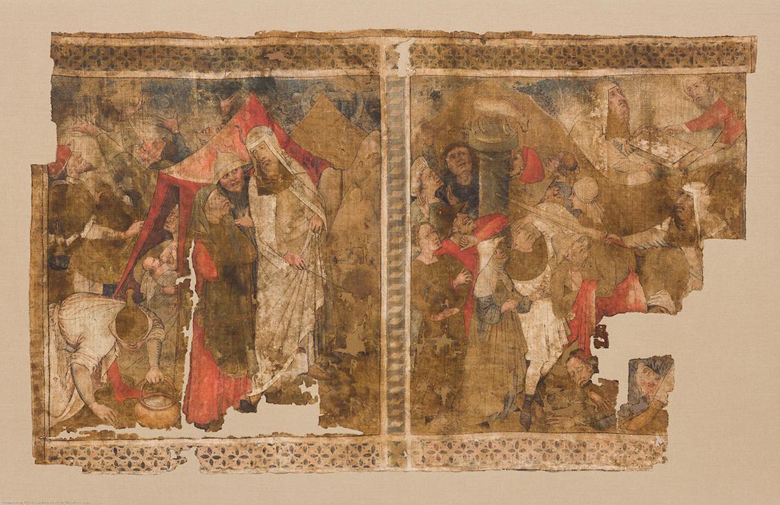 Thomas von Villach, Fastentuch-Fragment, um 1470/1480, Malerei auf Leinwand, Originale Leinwand…