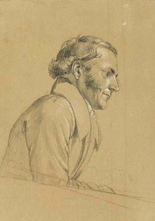 Johann Peter Krafft, Männliche Studie zu "Rückkehr des Kaisers Franz aus Pressburg", vor 1828, …