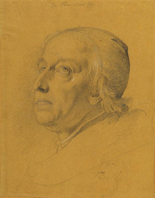 Johann Peter Krafft, Studie zu "Manfred in der Sterbestunde", vor 1825, Bleistift, weiß gehöht,…
