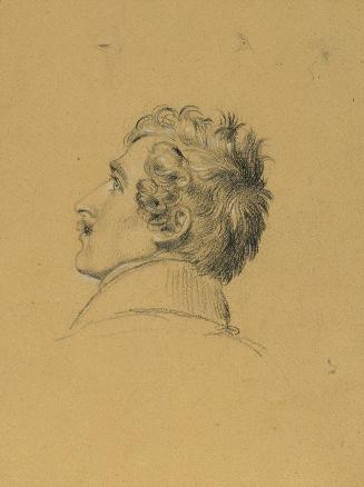 Johann Peter Krafft, Porträtstudie zu "Einzug nach dem Pariser Frieden", vor 1828, Bleistift, w…