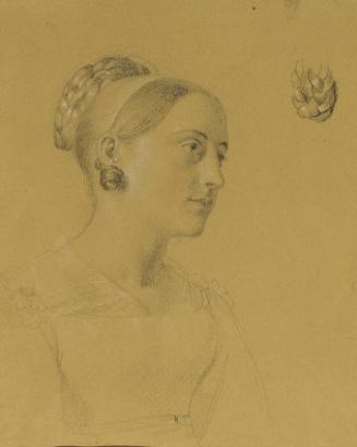 Johann Peter Krafft, Weibliche Studie zum "Einzug nach dem Pariser Frieden", vor 1828, Bleistif…