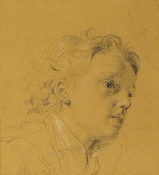 Johann Peter Krafft, Kopf eines Knaben, Bleistift auf Papier, 15,5 x 14 cm, Belvedere, Wien, In…
