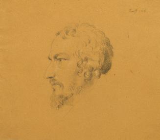 Johann Peter Krafft, Studie eines bärtigen Mannes, 1826, Bleistift auf Papier, weiß gehöht, 19 …
