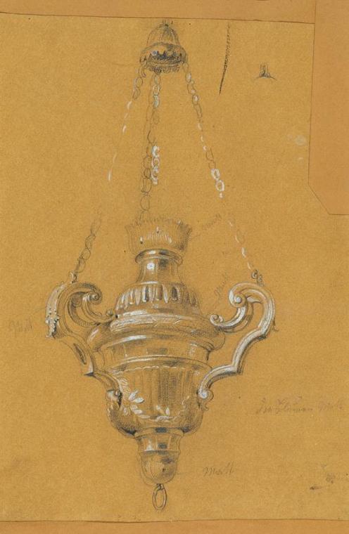 Johann Peter Krafft, Ampel (Studie), Bleistift auf Papier, weiß gehöht, 29 x 19,5 cm, Belvedere…