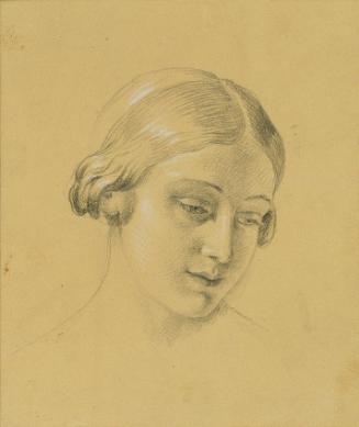 Johann Peter Krafft, Weibliche Bildnisstudie, Bleistift auf Papier, weiß gehöht, 18,5 x 15,5 cm…