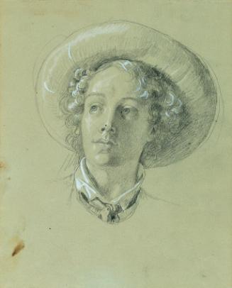 Johann Peter Krafft, Studie zu "Hermann und Dorothea im Weinberg", vor 1840, Bleistift auf Papi…