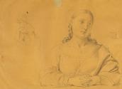 Johann Peter Krafft, Studie eines Mädchens, Bleistift auf Papier, weiß gehöht, 26 x 19,5 cm, Be…